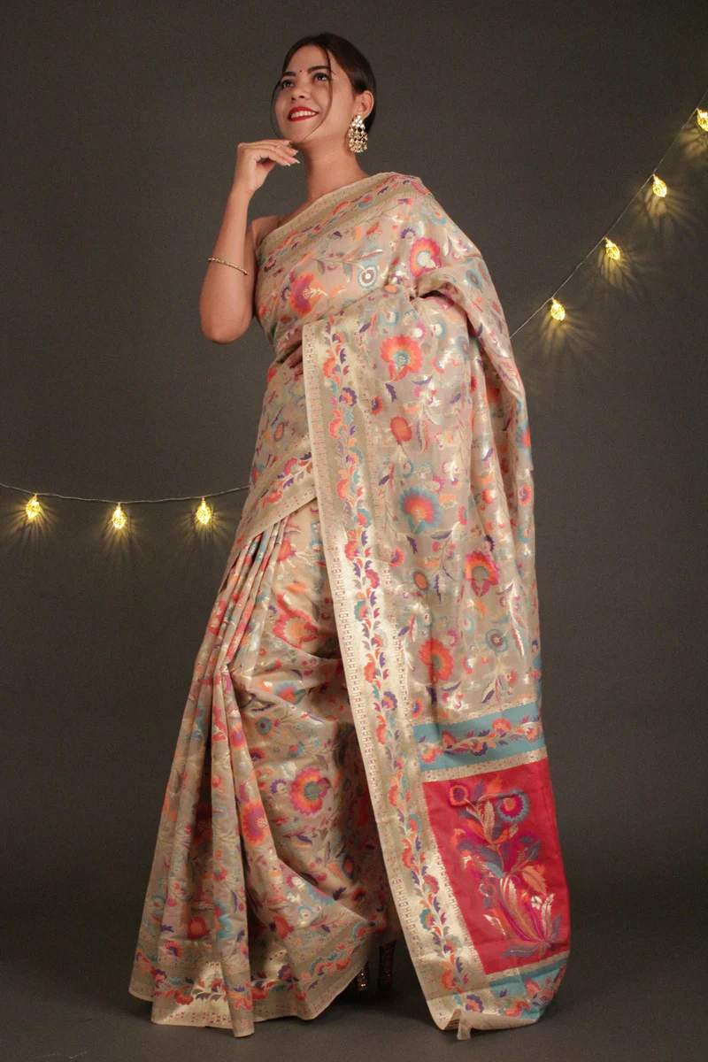 Modal Woven Pashmina Style Saree